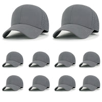 ililily 10 Bulk Pack Blank Six Panel Basic Baseball Cap Laser Cut Hole Back Hat