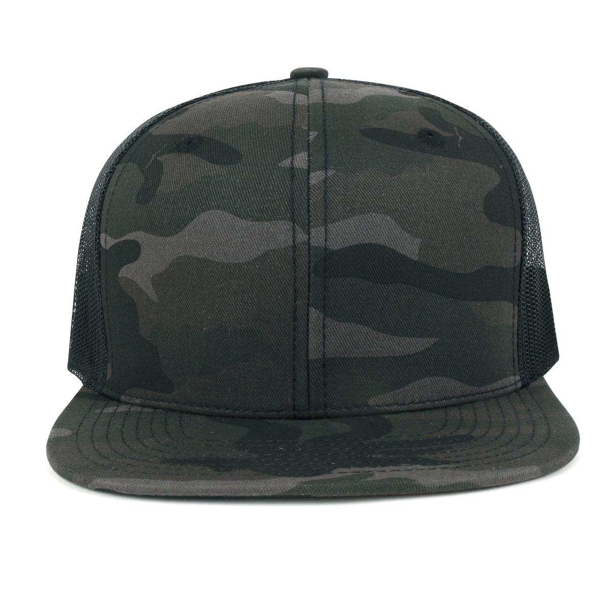 ililily Blank Six Panel Mesh Back Baseball Cap Basic Snap Back Flat Brim Hat