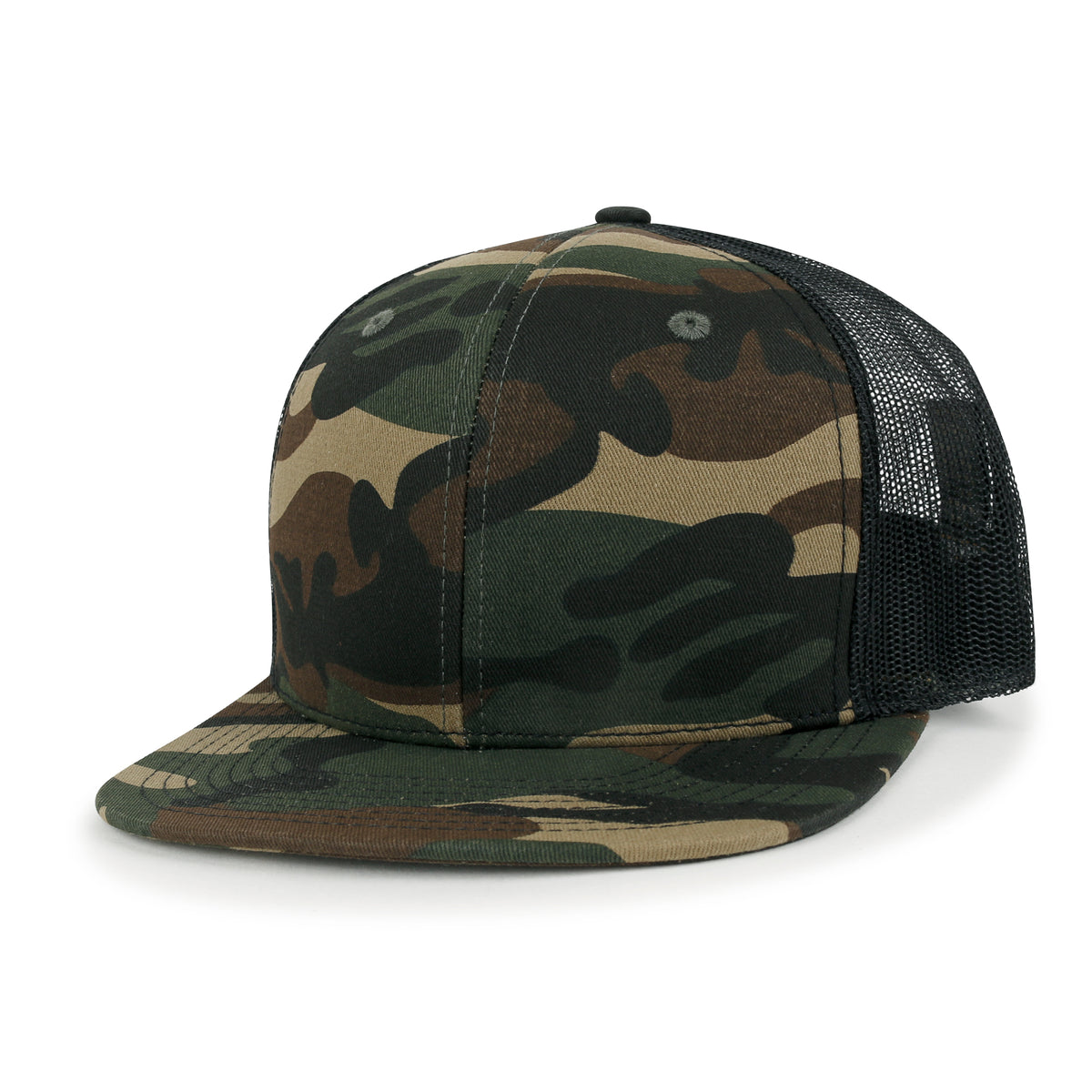 ililily Blank Six Panel Mesh Back Baseball Cap Basic Snap Back Flat Brim Hat