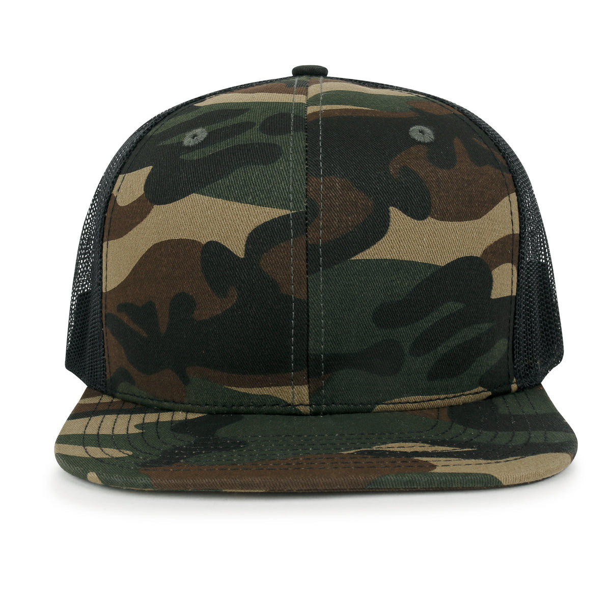 ililily Blank Six Panel Mesh Back Baseball Cap Basic Snap Back Flat Brim Hat