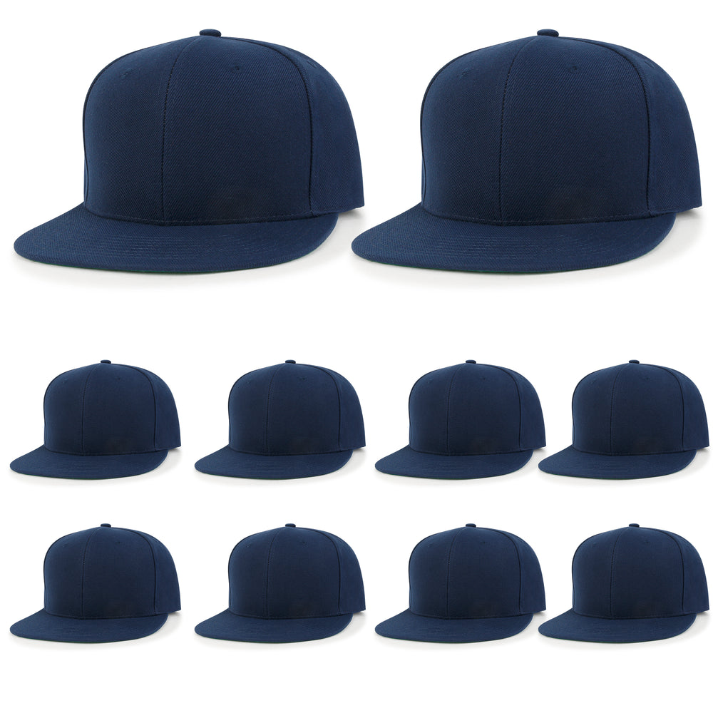10-Navy - Green Flat Bill