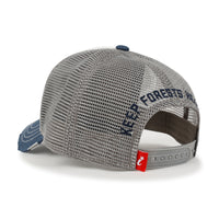 ililily PREMIUM Forest Embroidery Cotton Trucker Hat Distressed Baseball Cap