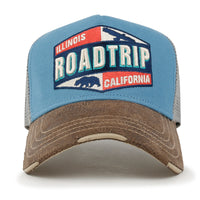 ililily Premium ROAD TRIP Embroidery Hexagon Patch Hat Vintage Baseball Cap