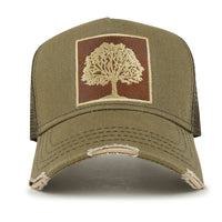 ililily PREMIUM Tree Embroidery Patch Cotton Hat Distressed Baseball Cap