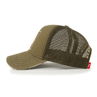 ililily PREMIUM Tree Embroidery Patch Cotton Hat Distressed Baseball Cap