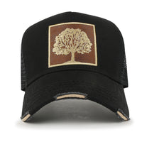 ililily PREMIUM Tree Embroidery Patch Cotton Hat Distressed Baseball Cap