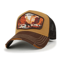 ililily Premium Grand Canyon Embroidery Baseball Cap Structured Trucker Hat