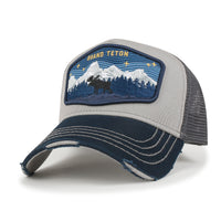 ililily Premium Grand Teton Embroidery Baseball Cap Structured Trucker Hat