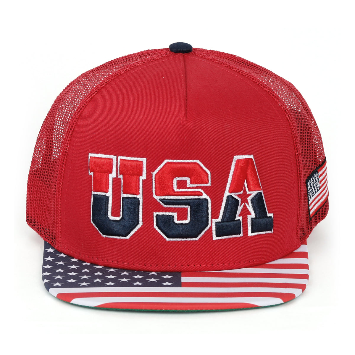 ililily United States Of America USA Flag Embroidery Trucker Hat Baseball Cap