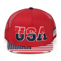 ililily United States Of America USA Flag Embroidery Trucker Hat Baseball Cap