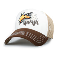 ililily PREMIUM Eagle Mascot Embroidery Trucker Hat Mesh Back Baseball Cap