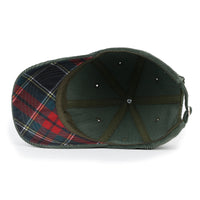 ililily Cotton Corduroy Dad Hat Vintage Casual Baseball Cap W/ Colorful Plaid