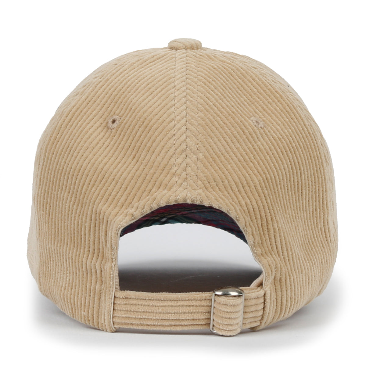 ililily Cotton Corduroy Dad Hat Vintage Casual Baseball Cap W/ Colorful Plaid