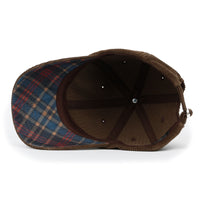 ililily Cotton Corduroy Dad Hat Vintage Casual Baseball Cap W/ Colorful Plaid