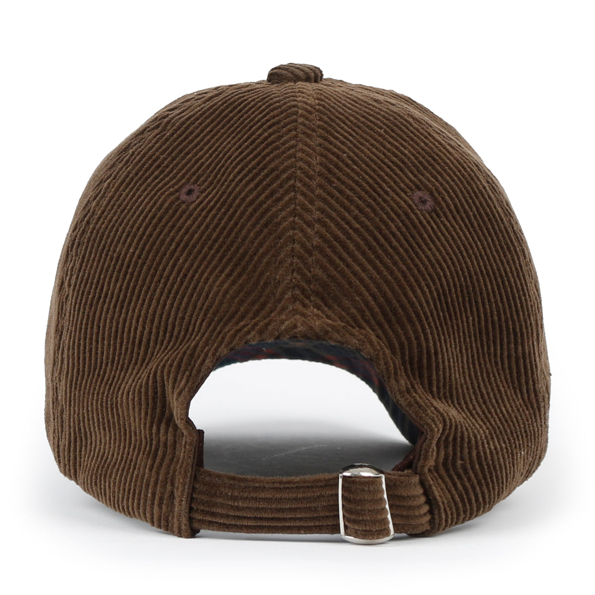 ililily Cotton Corduroy Dad Hat Vintage Casual Baseball Cap W/ Colorful Plaid