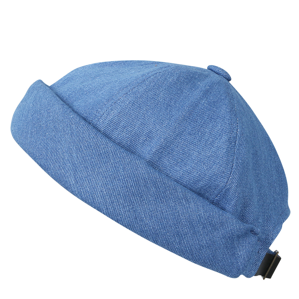 ililily Howels Denim Cotton Short Beanie Strapback Casual Hat Soft Cap