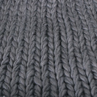 ililily Solid Color Fold Over Long Pompom Beanie Winter Ribbed Knit Slouchy Hat