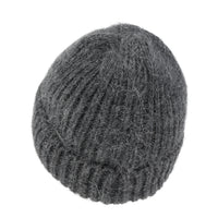 ililily Angora Blended Color Fold Over Short Beanie Ribbed Knit Winter Hat