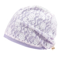 ililily Tencel Lyocell Lace Covered Chemo Beanie Soft Head Cover Sleep Hat
