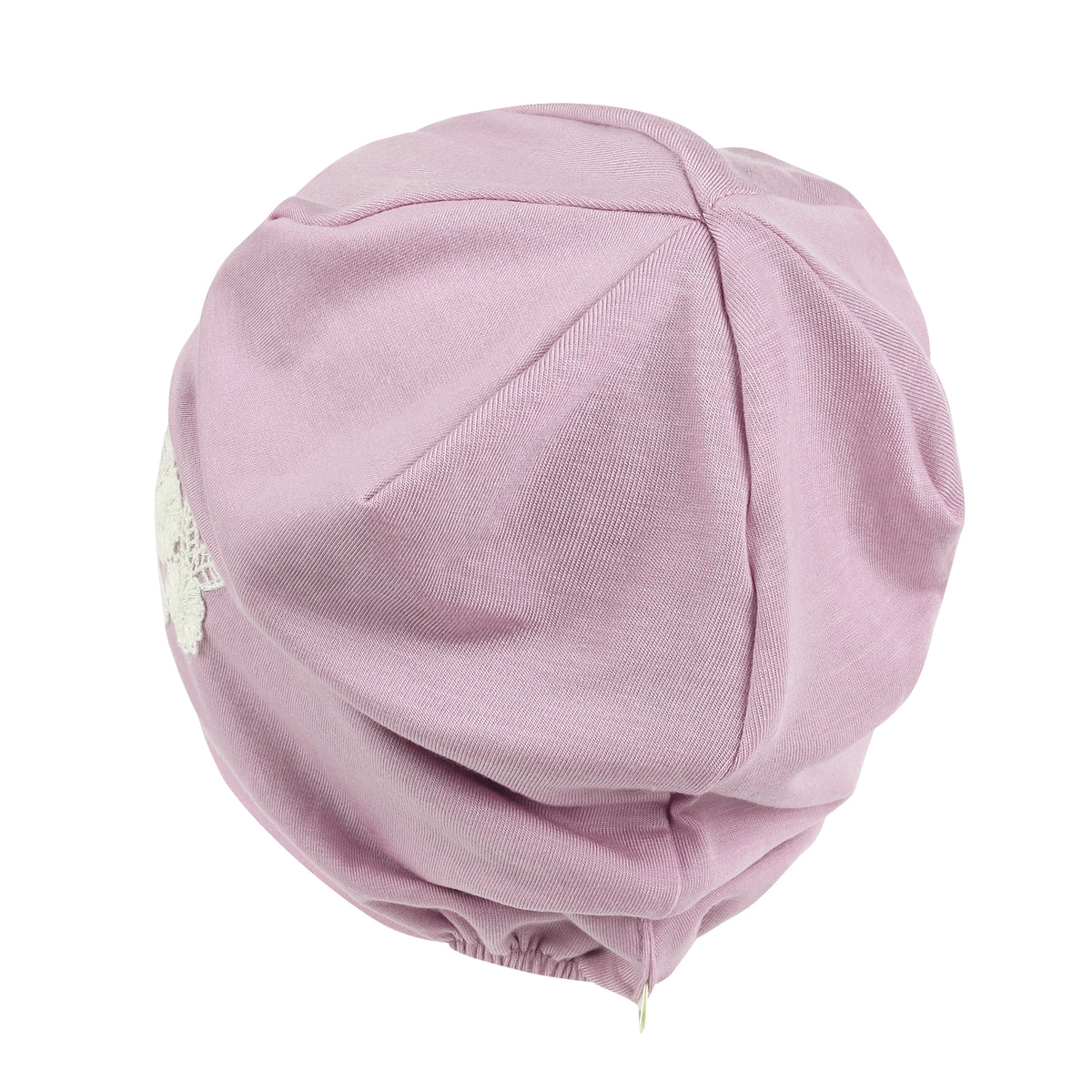 ililily Tencel Lyocell Flower Lace Motif Chemo Beanie Soft Head Cover Sleep Hat