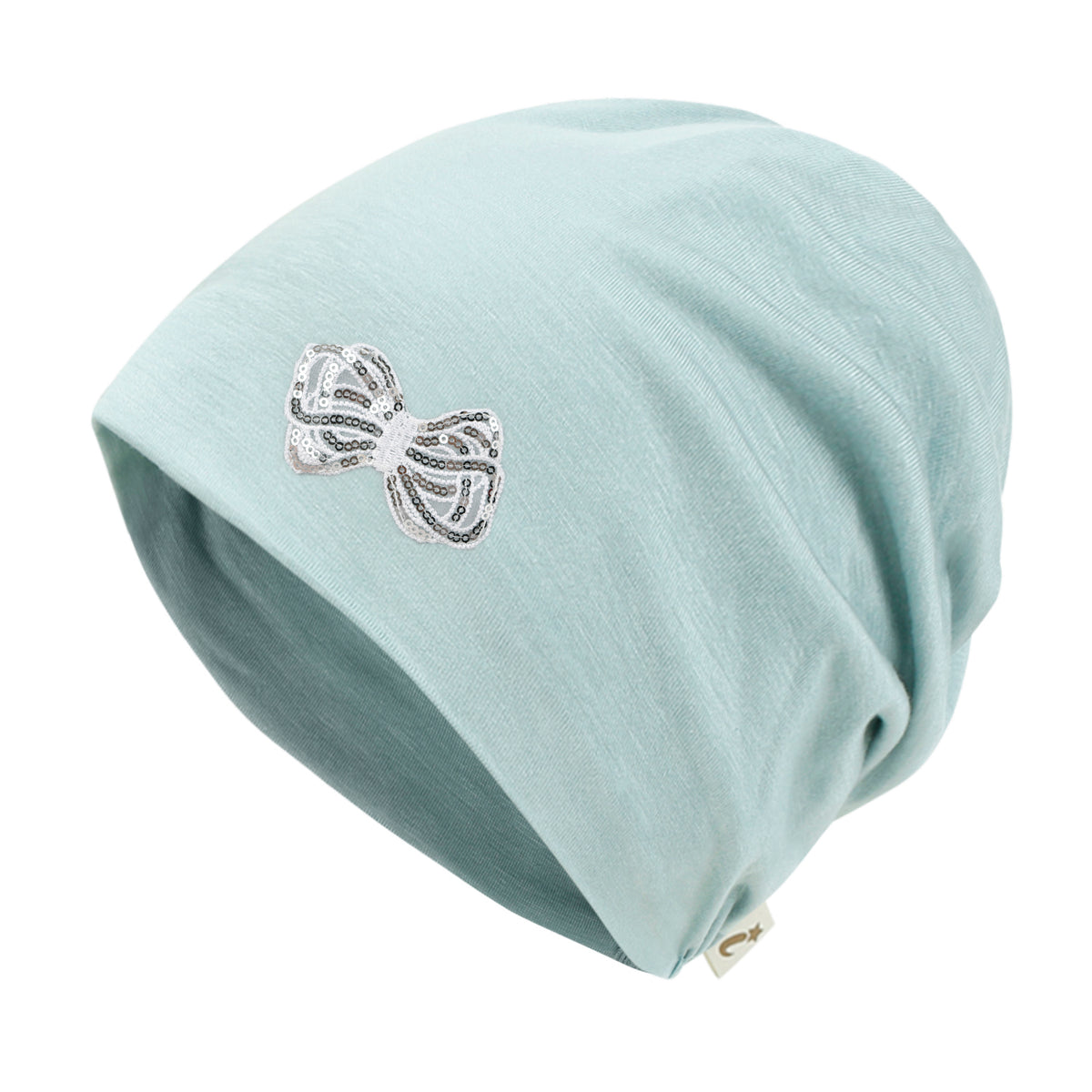 ililily Tencel Lyocell Ribbon Spangle Motif Chemo Beanie Soft Smooth Sleep Hat