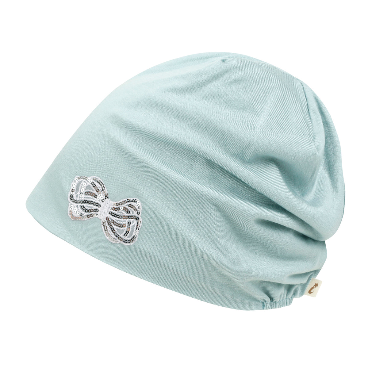 ililily Tencel Lyocell Ribbon Spangle Motif Chemo Beanie Soft Smooth Sleep Hat