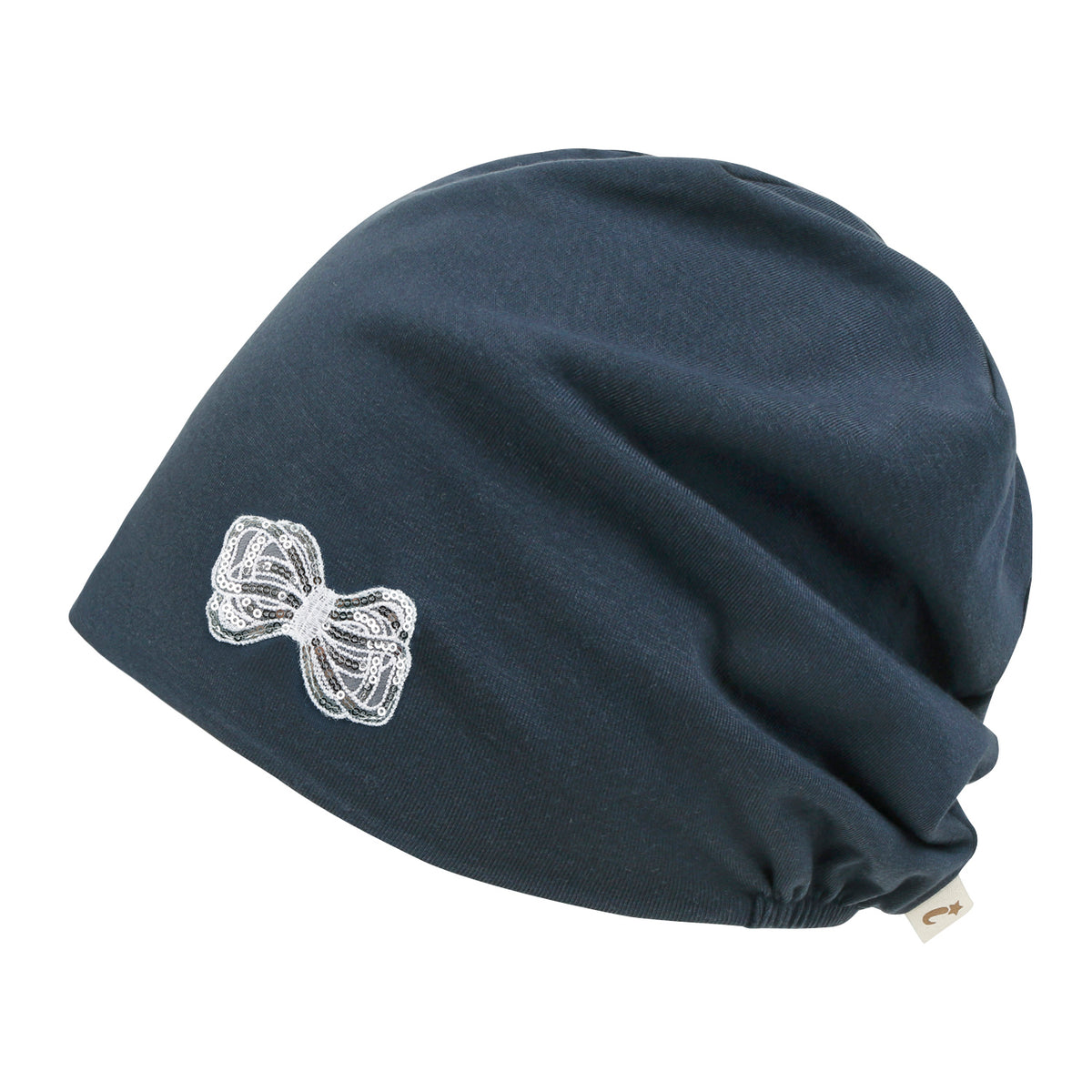 ililily Tencel Lyocell Ribbon Spangle Motif Chemo Beanie Soft Smooth Sleep Hat