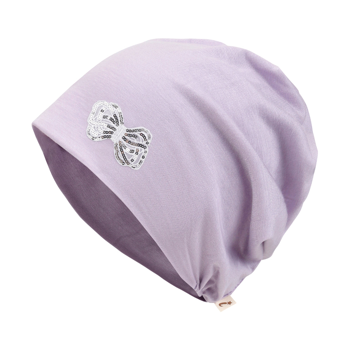 ililily Tencel Lyocell Ribbon Spangle Motif Chemo Beanie Soft Smooth Sleep Hat