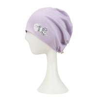 ililily Tencel Lyocell Ribbon Spangle Motif Chemo Beanie Soft Smooth Sleep Hat