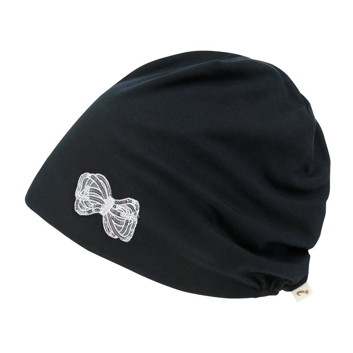 ililily Tencel Lyocell Ribbon Spangle Motif Chemo Beanie Soft Smooth Sleep Hat