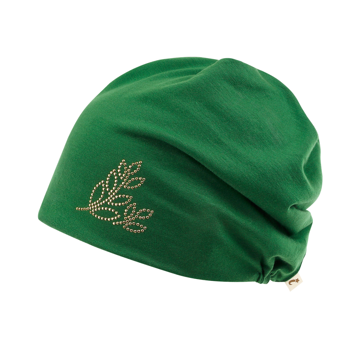 ililily Tencel Lyocell Leaves Rhinestone Chemo Beanie Ultra Soft Head Sleep Hat