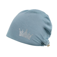 ililily Tencel Lyocell Crown Rhinestone Chemo Beanie Ultra Soft Head Sleep Hat
