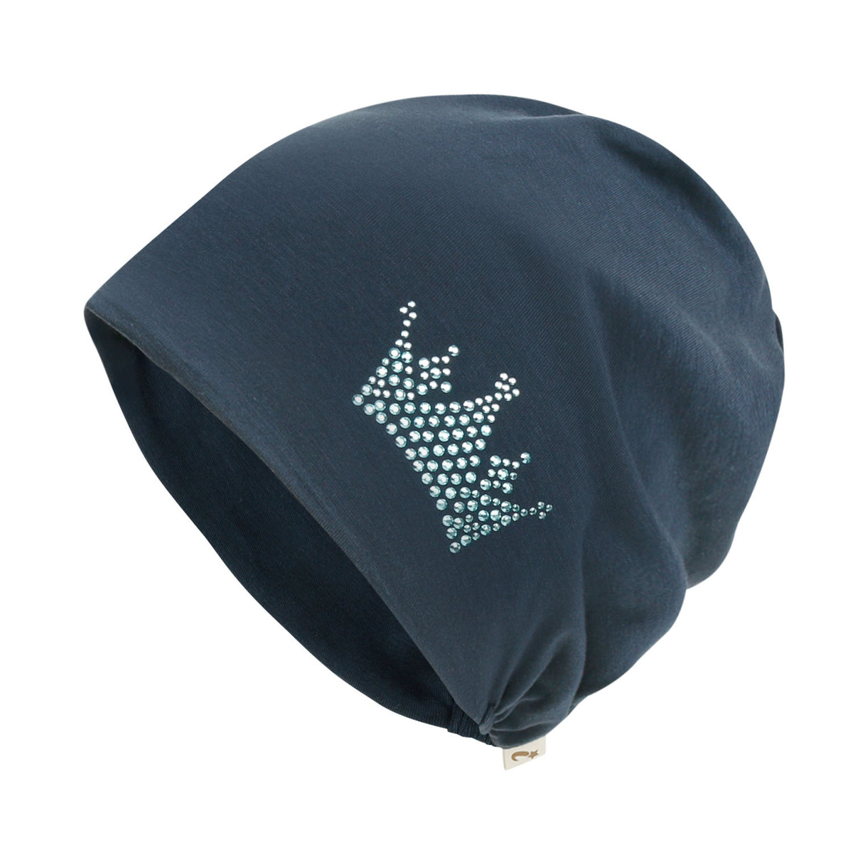 ililily Tencel Lyocell Crown Rhinestone Chemo Beanie Ultra Soft Head Sleep Hat
