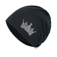 ililily Tencel Lyocell Crown Rhinestone Chemo Beanie Ultra Soft Head Sleep Hat