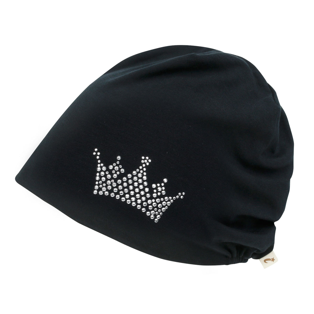 ililily Tencel Lyocell Crown Rhinestone Chemo Beanie Ultra Soft Head Sleep Hat