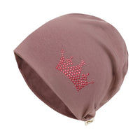 ililily Tencel Lyocell Crown Rhinestone Chemo Beanie Ultra Soft Head Sleep Hat