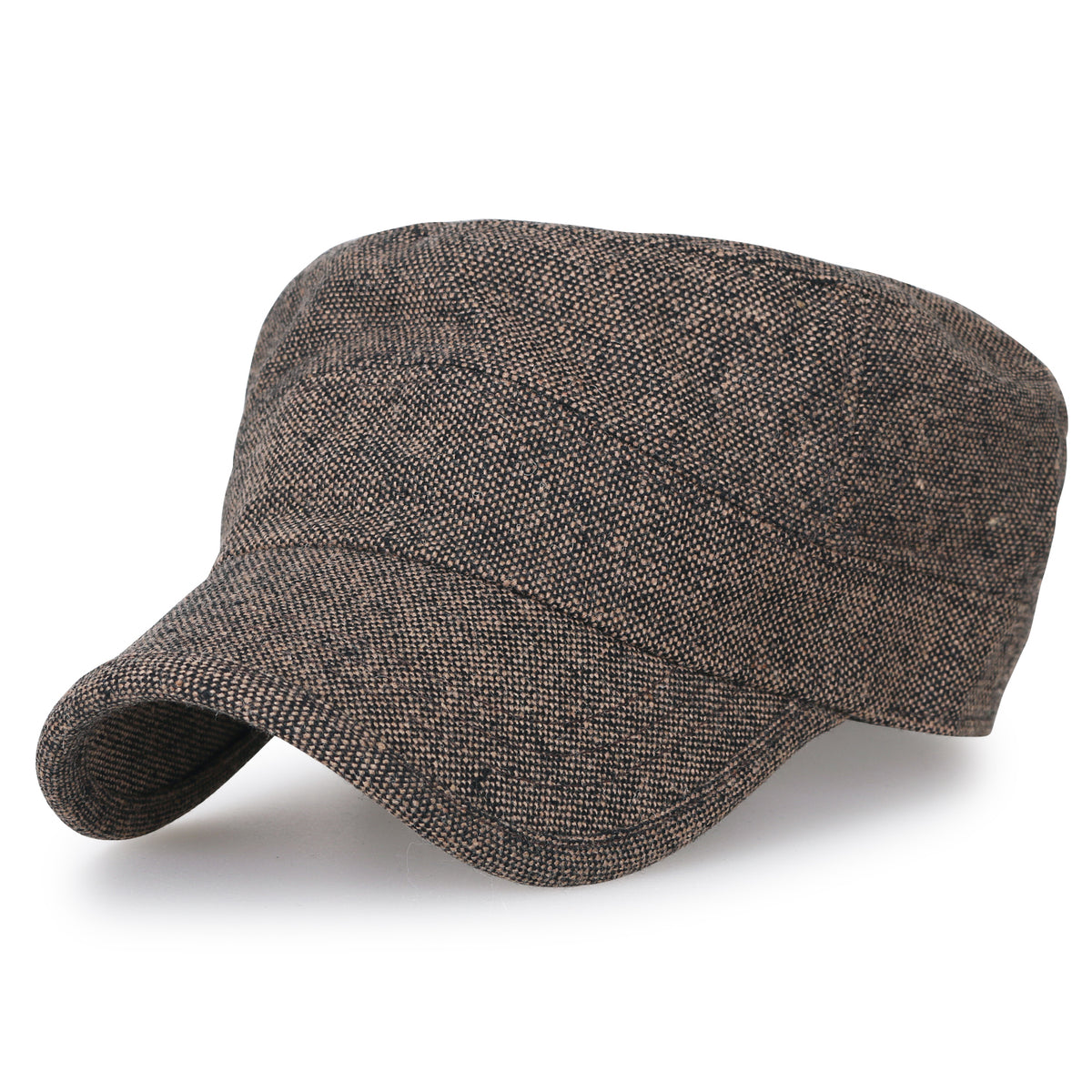 ililily Large Size Solid Color Military Army Hat Wool-blend Vintage Cadet Cap