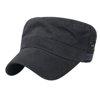 ililily Solid Color Military Army Hat Soft Cotton Adjustable Strap Cadet Cap