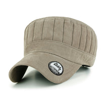 ililily Grayish Color Padded Crown Military Army Hat Soft Casual Cadet Cap