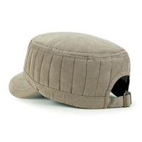 ililily Grayish Color Padded Crown Military Army Hat Soft Casual Cadet Cap