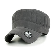ililily Grayish Color Padded Crown Military Army Hat Soft Casual Cadet Cap