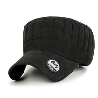 ililily Grayish Color Padded Crown Military Army Hat Soft Casual Cadet Cap