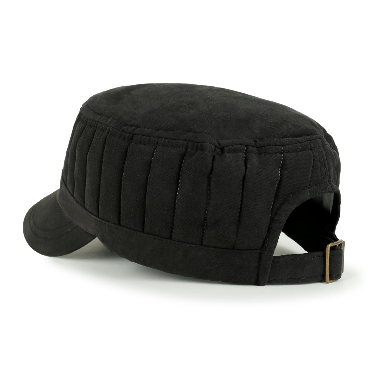ililily Grayish Color Padded Crown Military Army Hat Soft Casual Cadet Cap