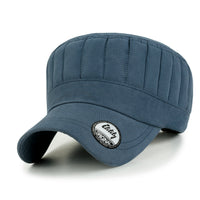 ililily Grayish Color Padded Crown Military Army Hat Soft Casual Cadet Cap
