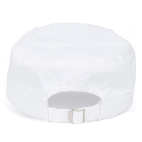 ililily Vintage Distressed Cotton Army Hat Heart Ribbon Rhinestone Cadet Cap