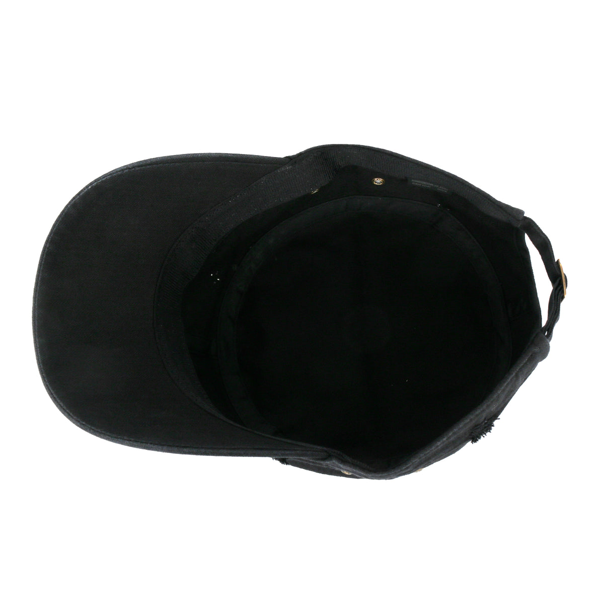 ililily Vintage Distressed Cotton Army Hat Sunflower Rhinestone Cadet Cap