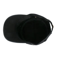 ililily Vintage Distressed Cotton Army Hat Sunflower Rhinestone Cadet Cap