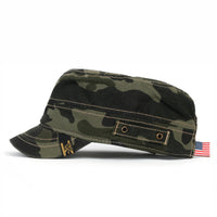 ililily Camouflage Military Cadet Cap Vintage Army Style Hat with Adjustable Strap