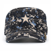 ililily Camouflage Military Cadet Cap Vintage Army Style Hat with Adjustable Strap