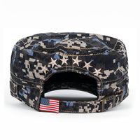 ililily Camouflage Military Cadet Cap Vintage Army Style Hat with Adjustable Strap